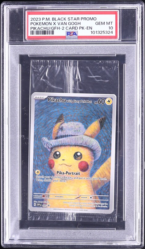 2023 Pokemon SV Black Star Promo Van Gogh Pikachu With Grey Felt Hat #85 PSA 10