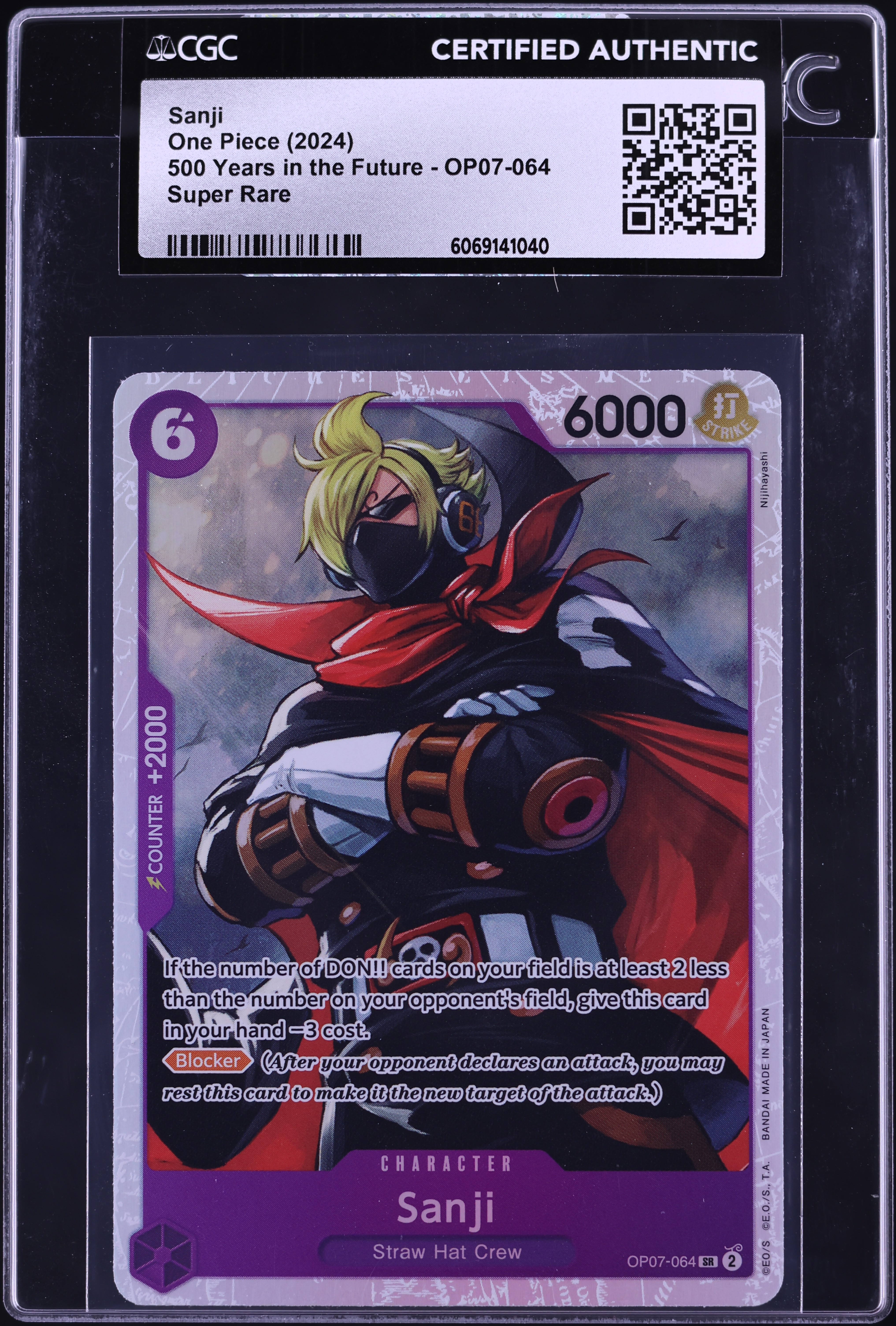 2024 One Piece 500 Years In The Future Sanji #OP07-064 CGC AUTH on