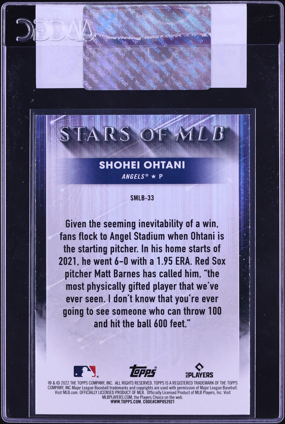 2022 Topps Stars Of MLB Shohei Ohtani #SMLB-33 CGC AUTH