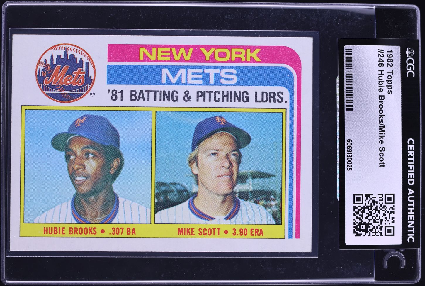 1982 Topps Hubie Brooks Mike Scott #246 CGC AUTH