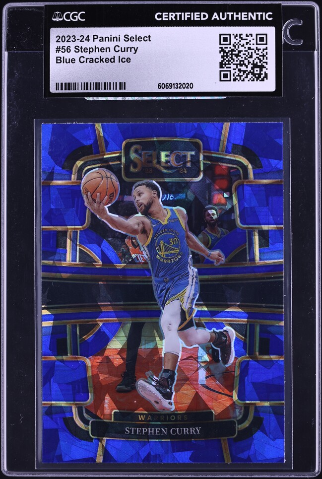 2023 Select Concourse Blue Cracked Ice Prizm Stephen Curry #56 CGC