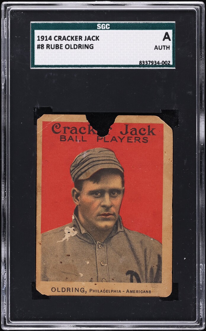 1914 Cracker Jack Rube Oldring #8 SGC AUTH