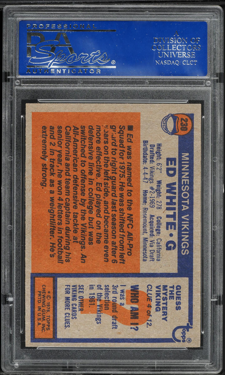1976 Topps Football Ed White #230 PSA 8 NM-MT