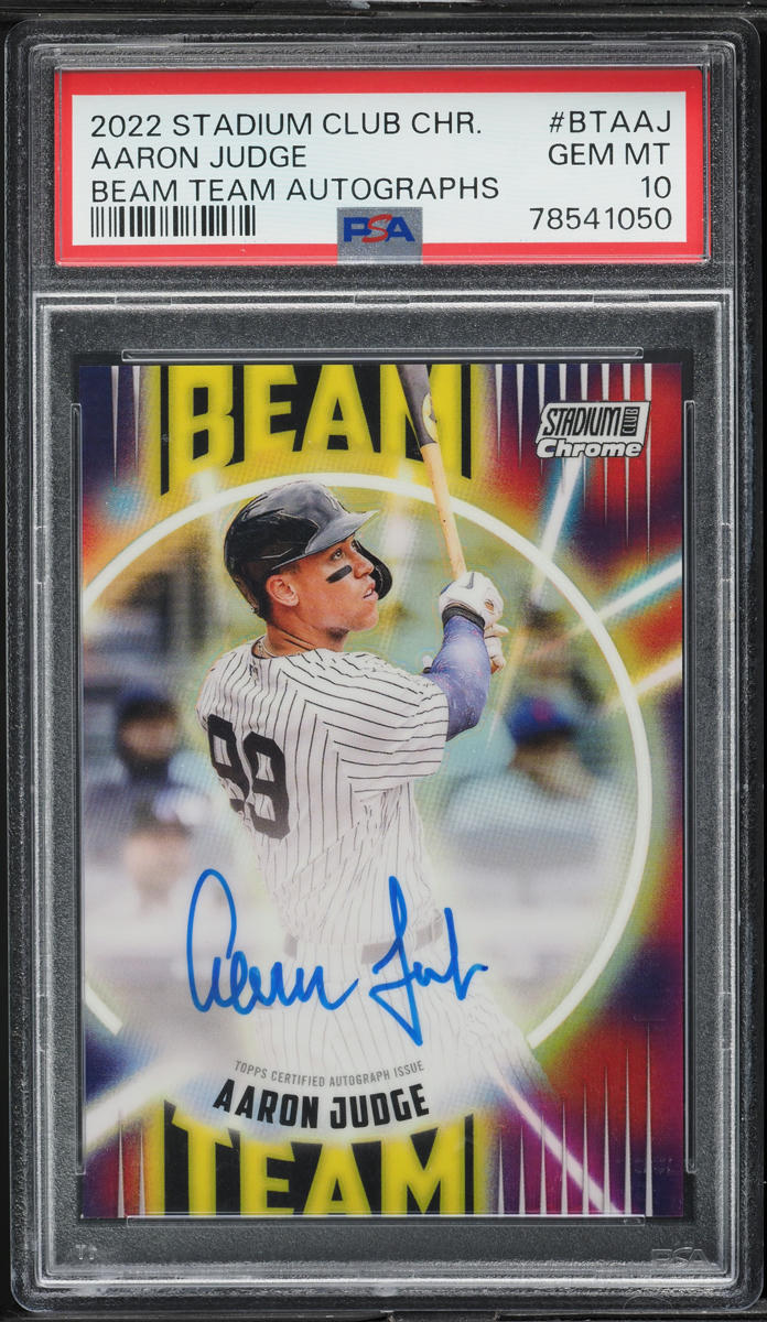 2022 Stadium Club Chrome Beam Team Aaron Judge AUTO /25 #BTAAJ PSA 10 GEM MINT