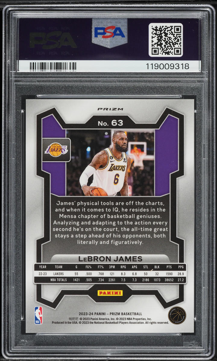2023 Panini Prizm King Snake LeBron James #63 PSA 10 GEM MINT on