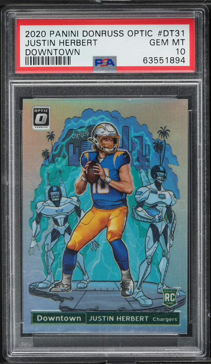 2020 Donruss Optic Downtown Justin Herbert ROOKIE #DT-31 PSA 10 GEM MINT