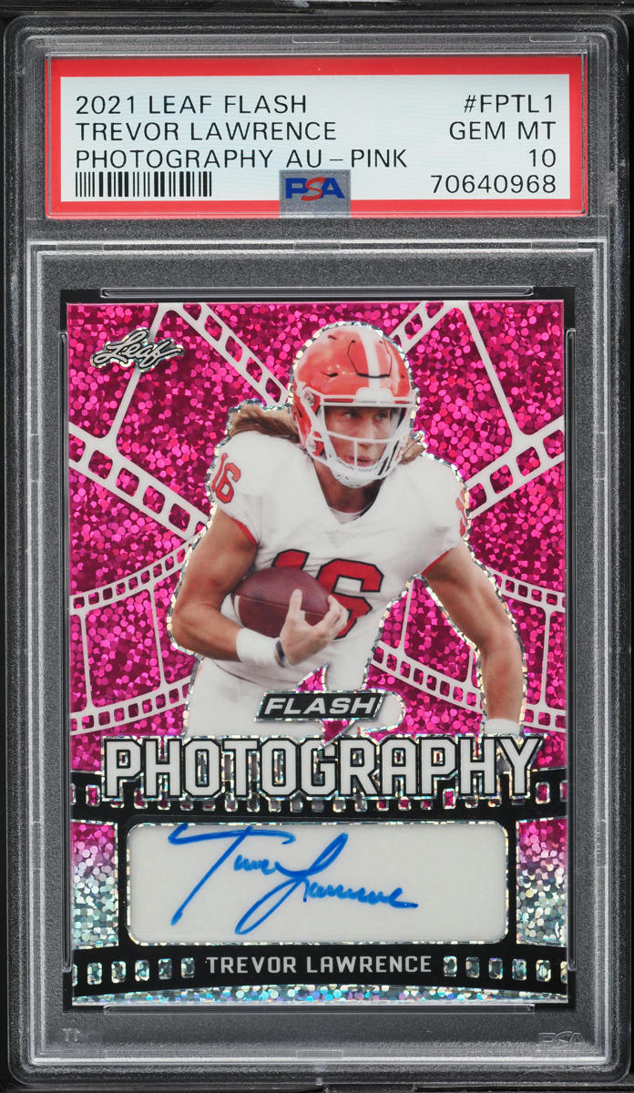 2021 Leaf Flash Photography Pink Trevor Lawrence ROOKIE AUTO /15 #FPTL1 PSA 10