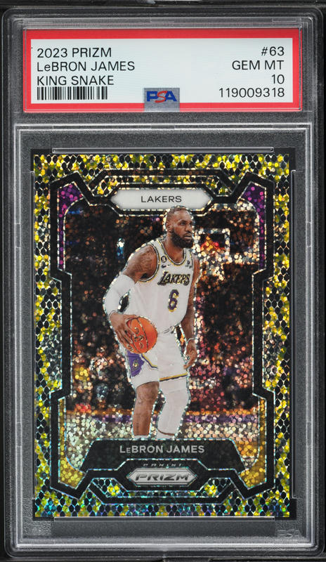 2023 Panini Prizm King Snake LeBron James #63 PSA 10 GEM MINT on