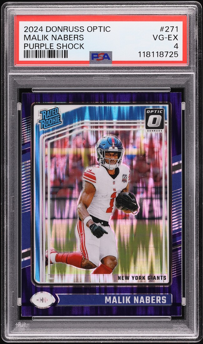 2024 Donruss Optic Purple Shock Malik Nabers ROOKIE #271 PSA 4 VGEX