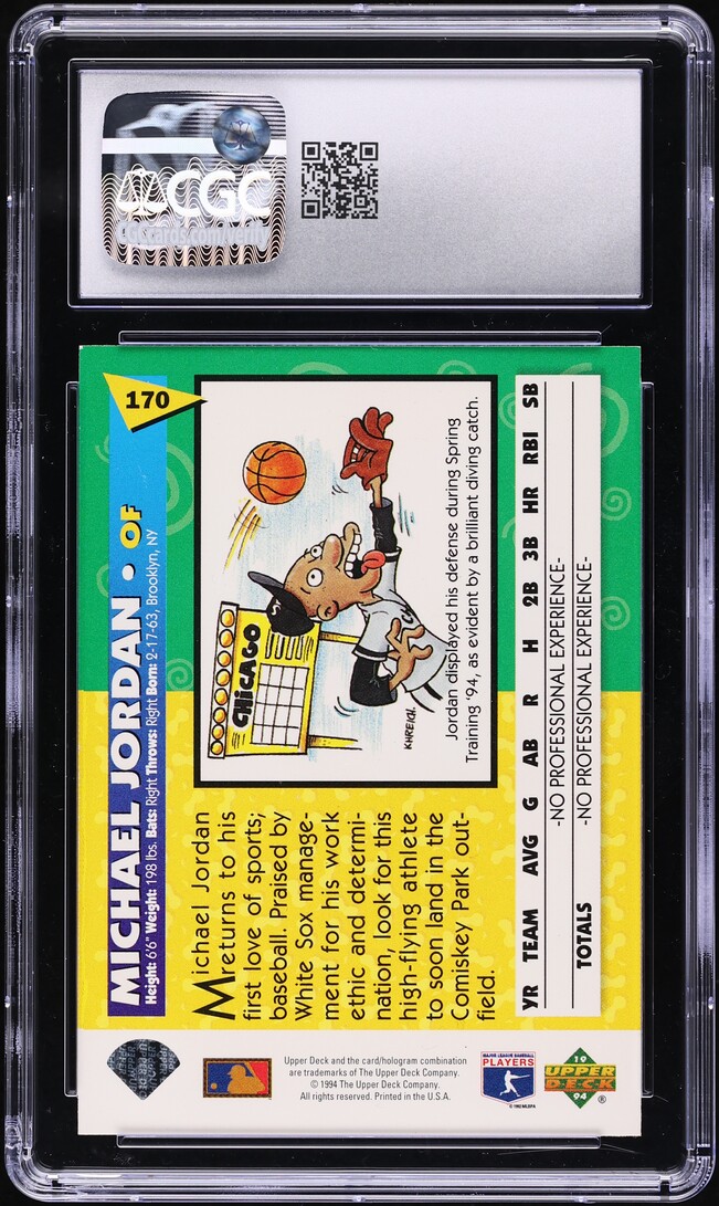 1994 Upper Deck Fun Pack Michael Jordan ROOKIE #170 CGC 6.5 EXMT+