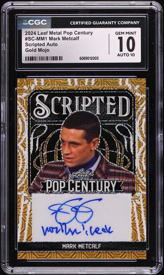2024 Leaf Metal Pop Century Scripted Gold Mojo Mark Metcalf AUTO 1/1 CGC 10