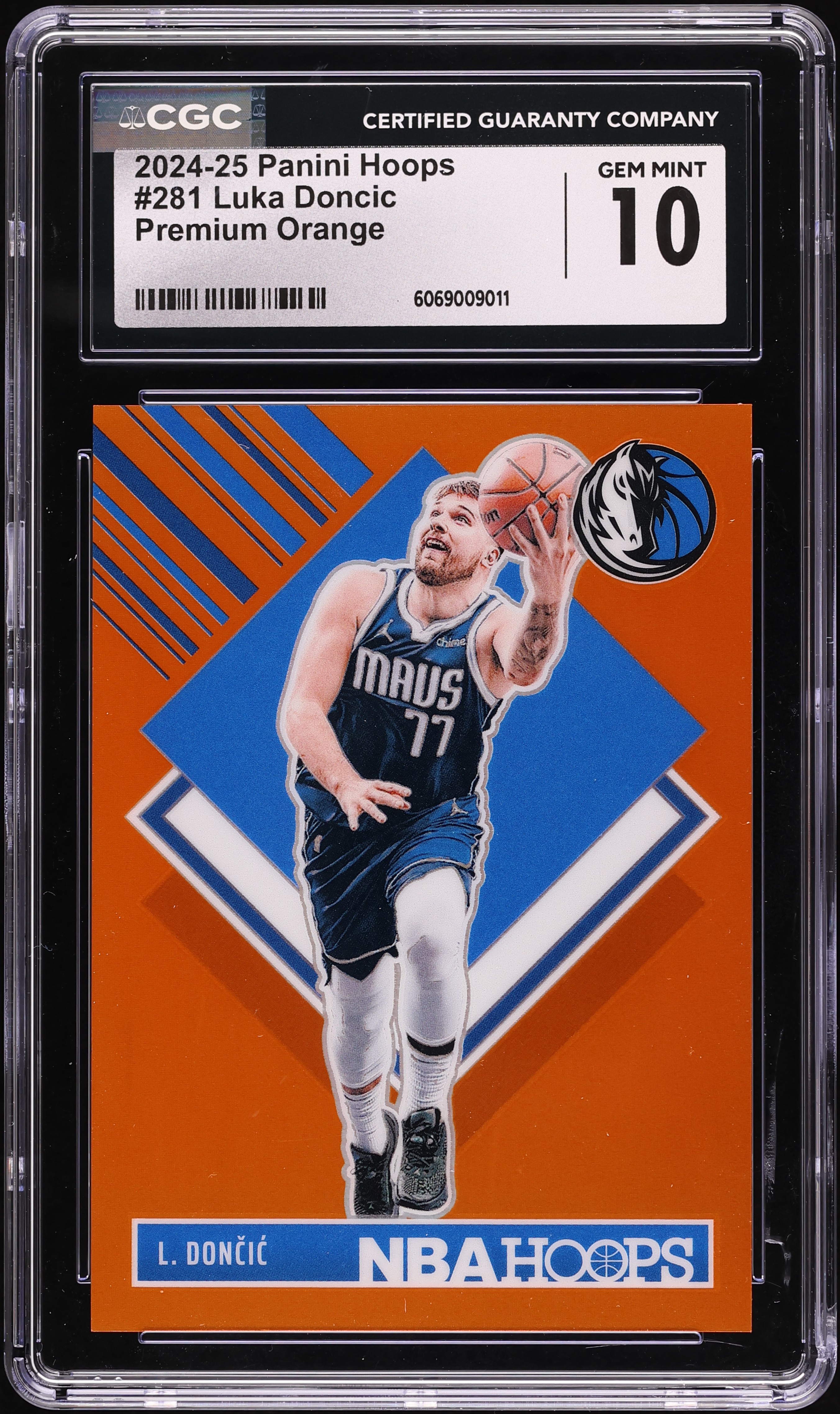 2024 Hoops Premium Orange Luka Doncic /199 #281 CGC 10 GEM MINT on