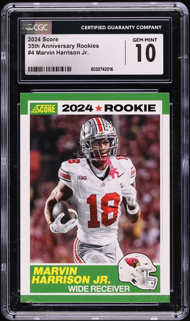 2024 Score Football 35th Anniversary Marvin Harrison Jr. ROOKIE #4 CGC 10