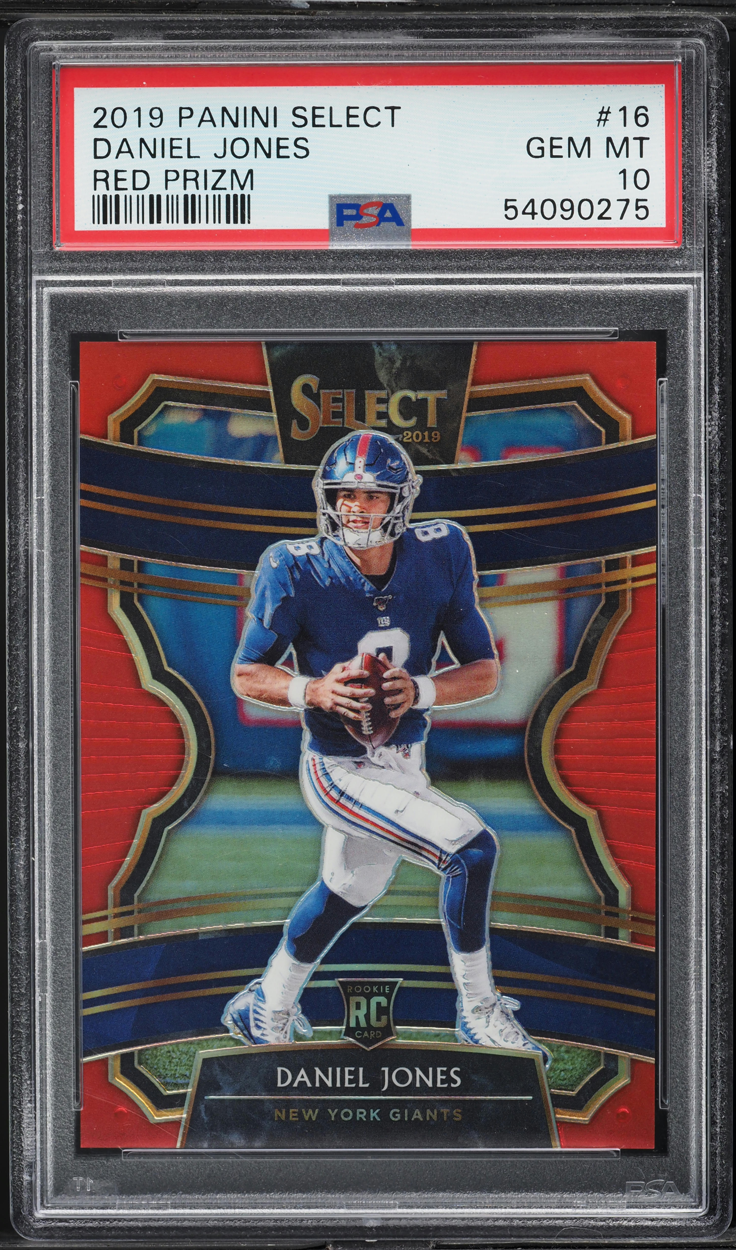 2019 Select Concourse Red Prizm Daniel Jones ROOKIE /99 #16 PSA 10