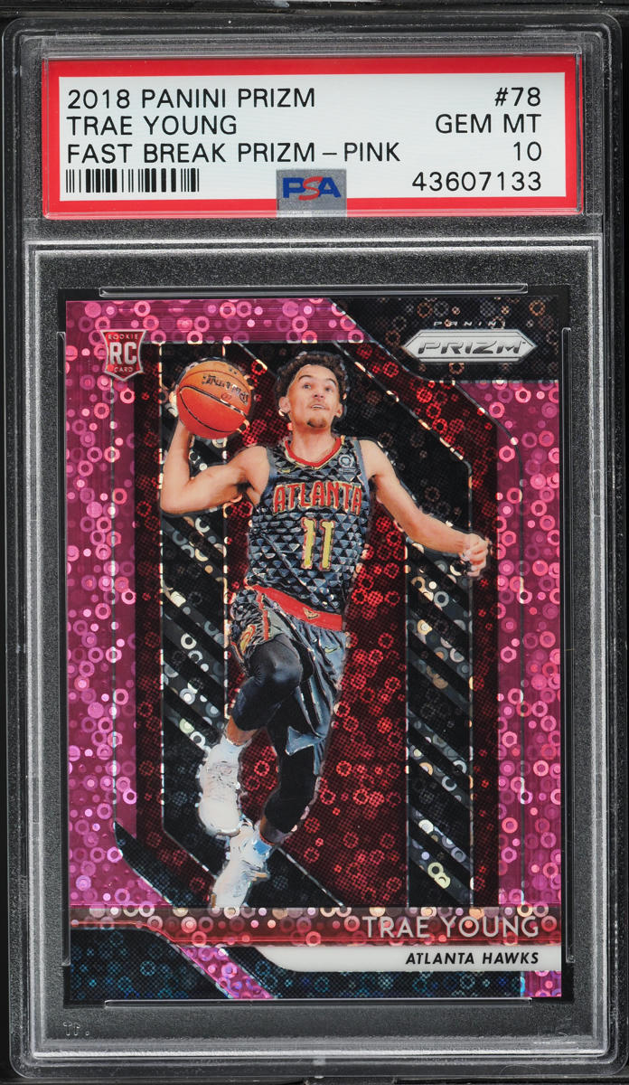 2018 Panini Prizm Fast Break Pink Trae Young ROOKIE /50 #78 PSA 10 GEM MINT