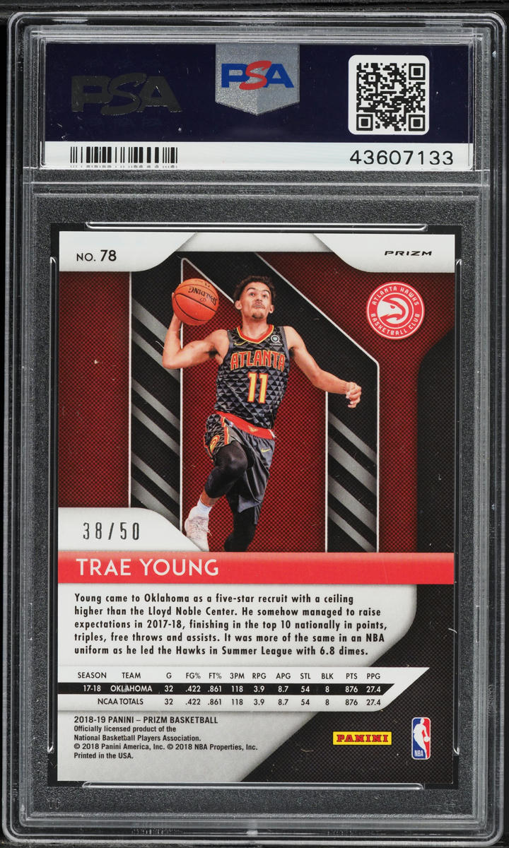 2018 Panini Prizm Fast Break Pink Trae Young ROOKIE /50 #78 PSA 10 GEM MINT
