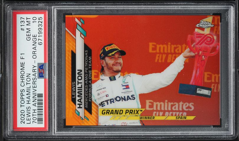 2020 Topps Chrome F1 70th Anniversary Orange Lewis Hamilton #137