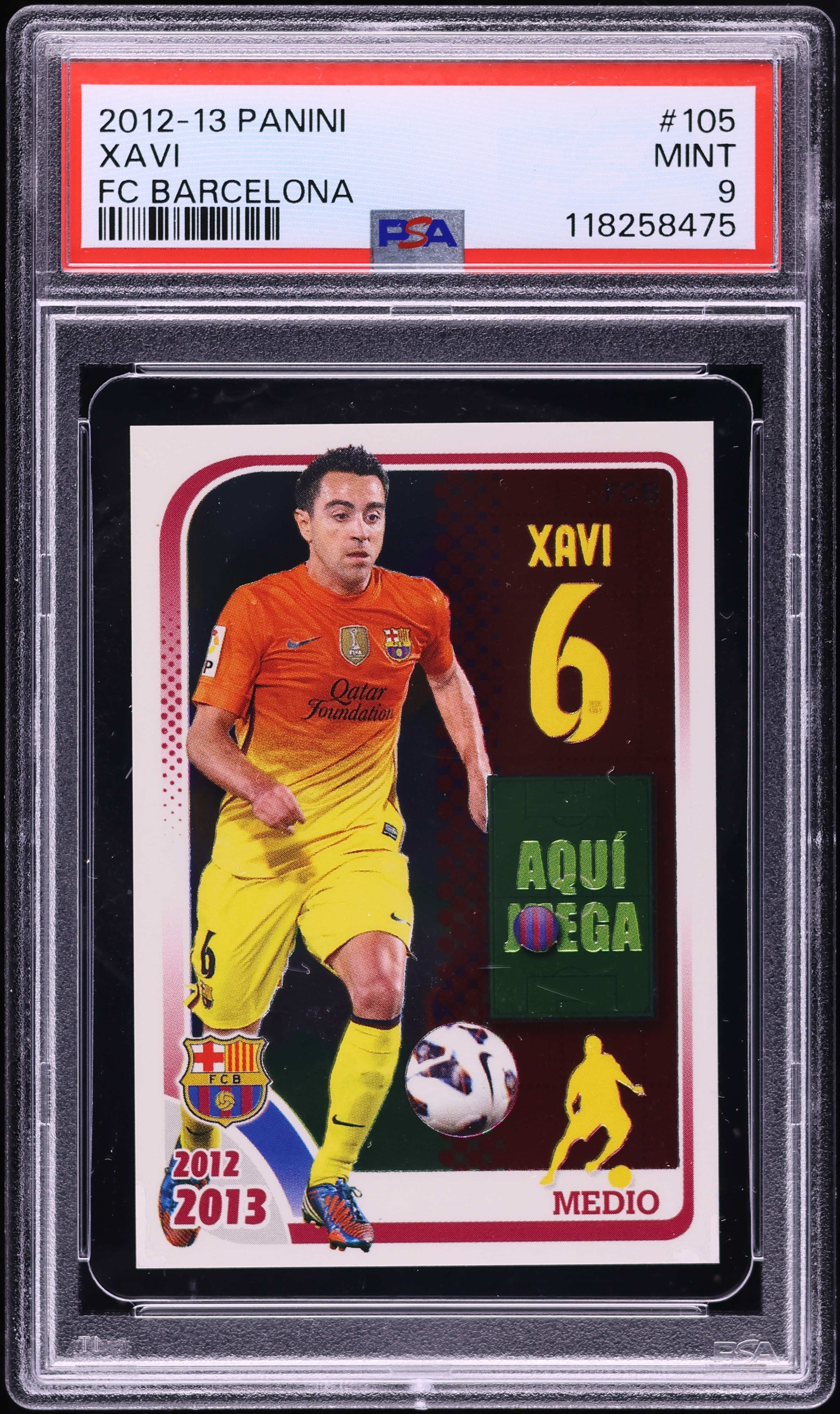 2012 Panini FC Barcelona Xavi #105 PSA 9 MINT on Fanatics Collect
