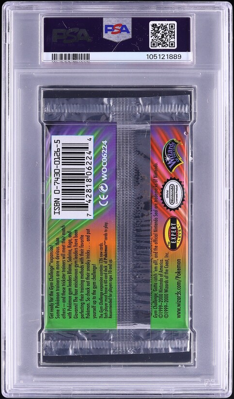 2000 Pokemon Gym Challenge 1st Edition Booster Pack Blaine Art PSA 8 NM-MT on Fanatics Collect 2000 Pokemon Gym Challenge 1st Edition Booster Pack Blaine Art PSA 8 NM-MT on Fanatics Collect