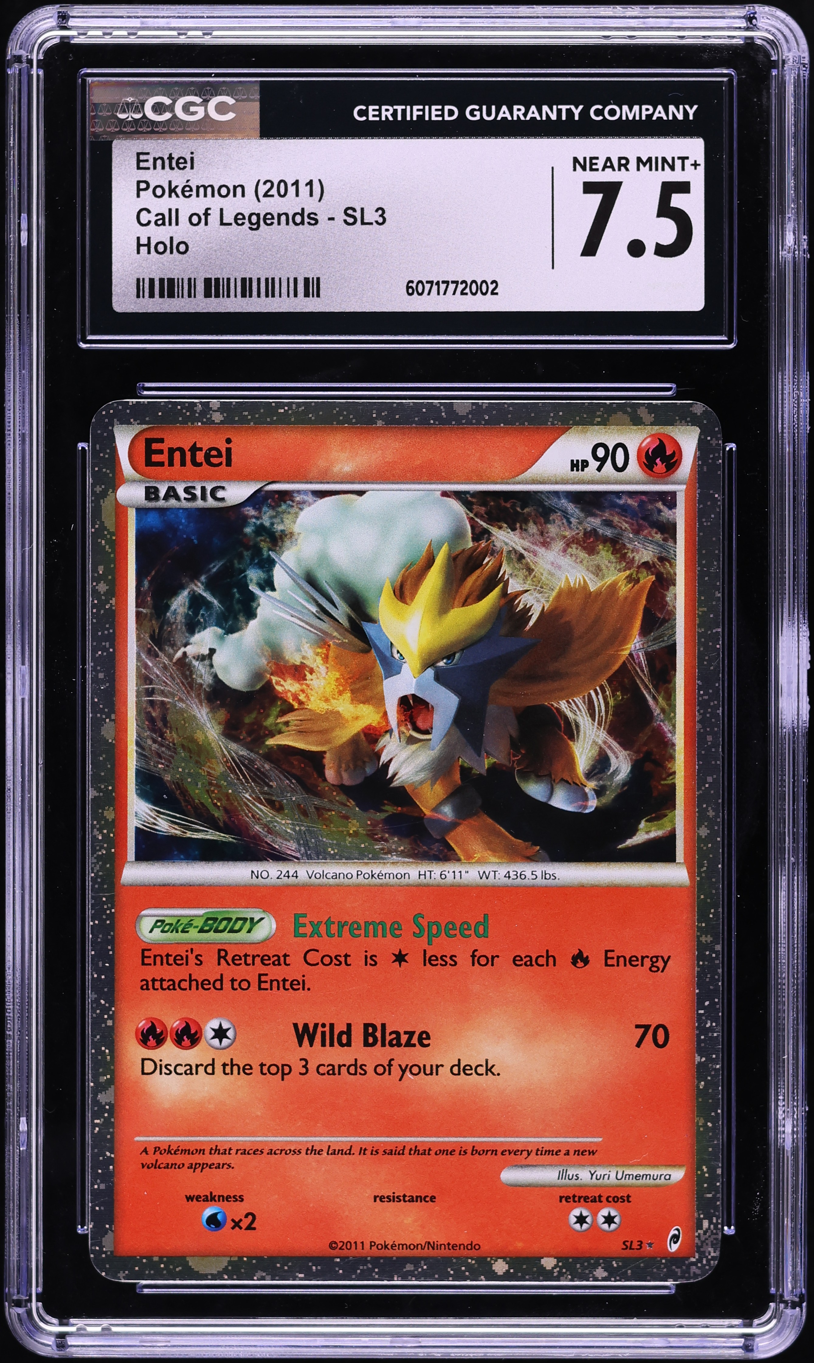 2011 Pokemon Call Of Legends Holo Entei #SL3 CGC 7.5 NRMT+ on Fanatics Collect 2011 Pokemon Call Of Legends Holo Entei #SL3 CGC 7.5 NRMT+ on Fanatics Collect
