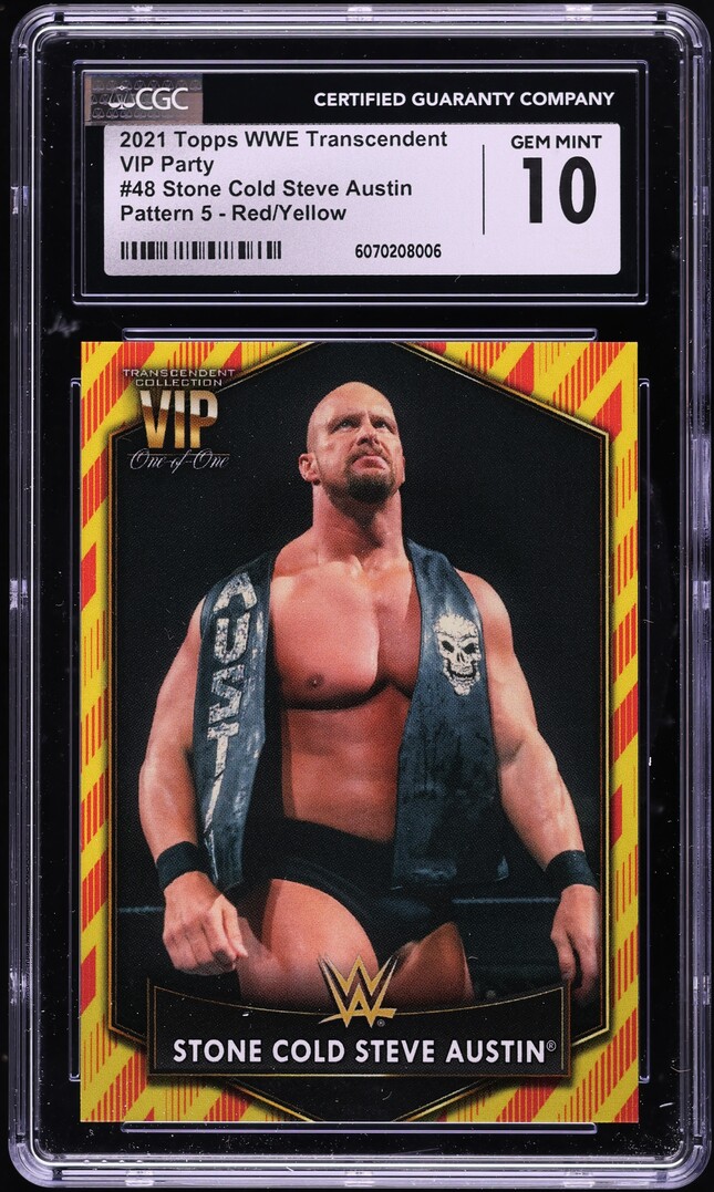 2021 Topps WWE Transcendent VIP Red Yellow Stone Cold Steve Austin