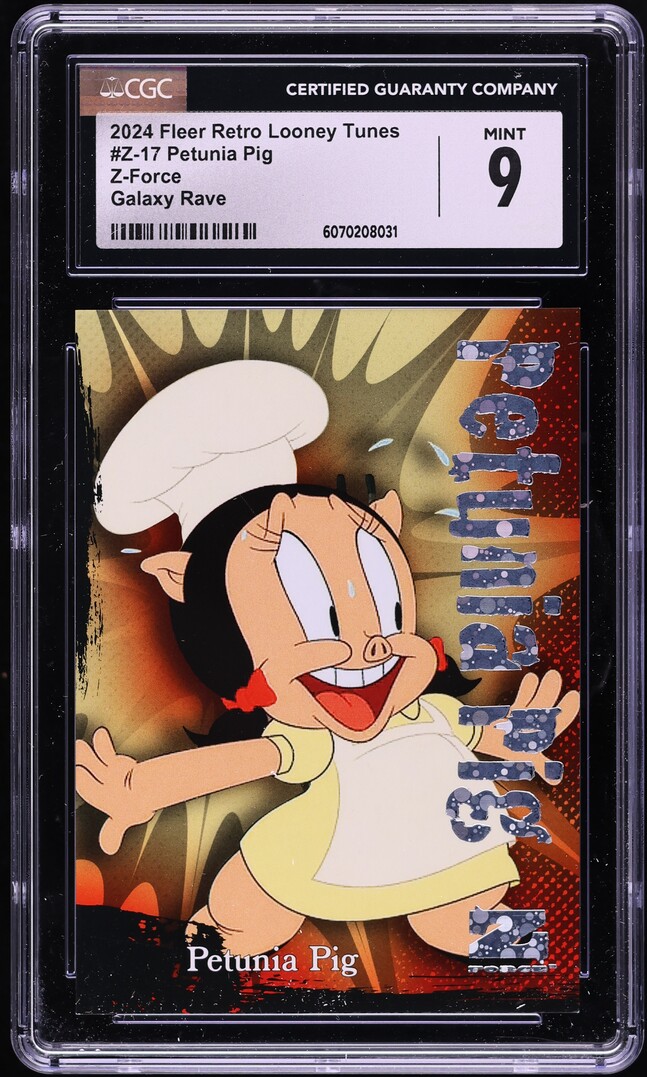 2024 Fleer Retro Looney Tunes Z-Force Galaxy Rave Petunia Pig /25 #Z-17 CGC 9