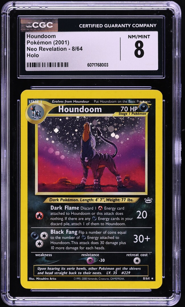 2001 Pokemon Neo Revelation Holo Houndoom #8 CGC 8 NM-MT
