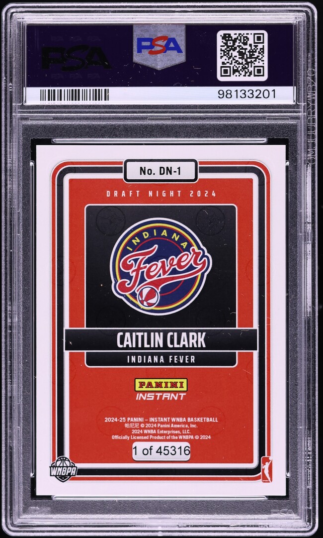 2024 Panini Instant WNBA Draft Night Caitlin Clark ROOKIE #DN-1 PSA 9 MINT