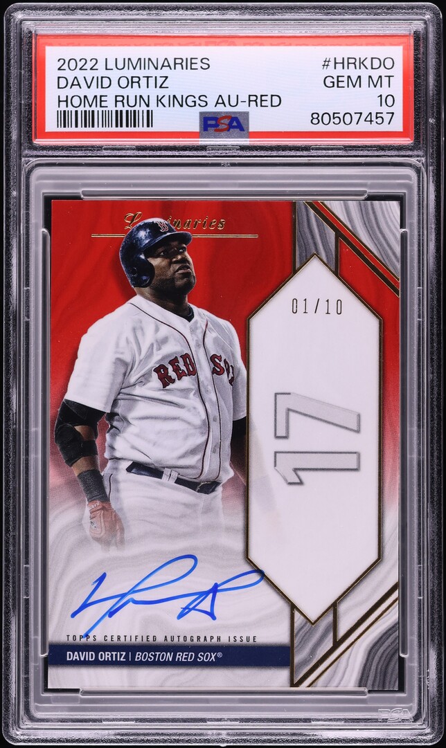 2022 Topps Luminaries Home Run Kings Red David Ortiz AUTO 1/10 #HRK-DO PSA 10 GEM MINT