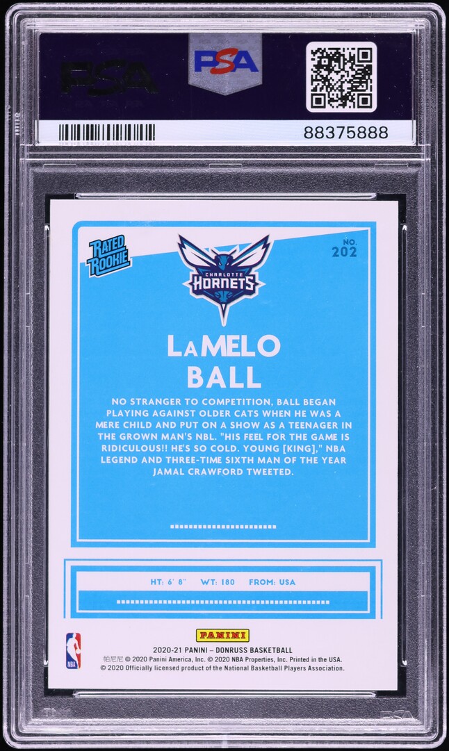 2020 Donruss Choice Red LaMelo Ball ROOKIE /99 #202 PSA 10 GEM MINT