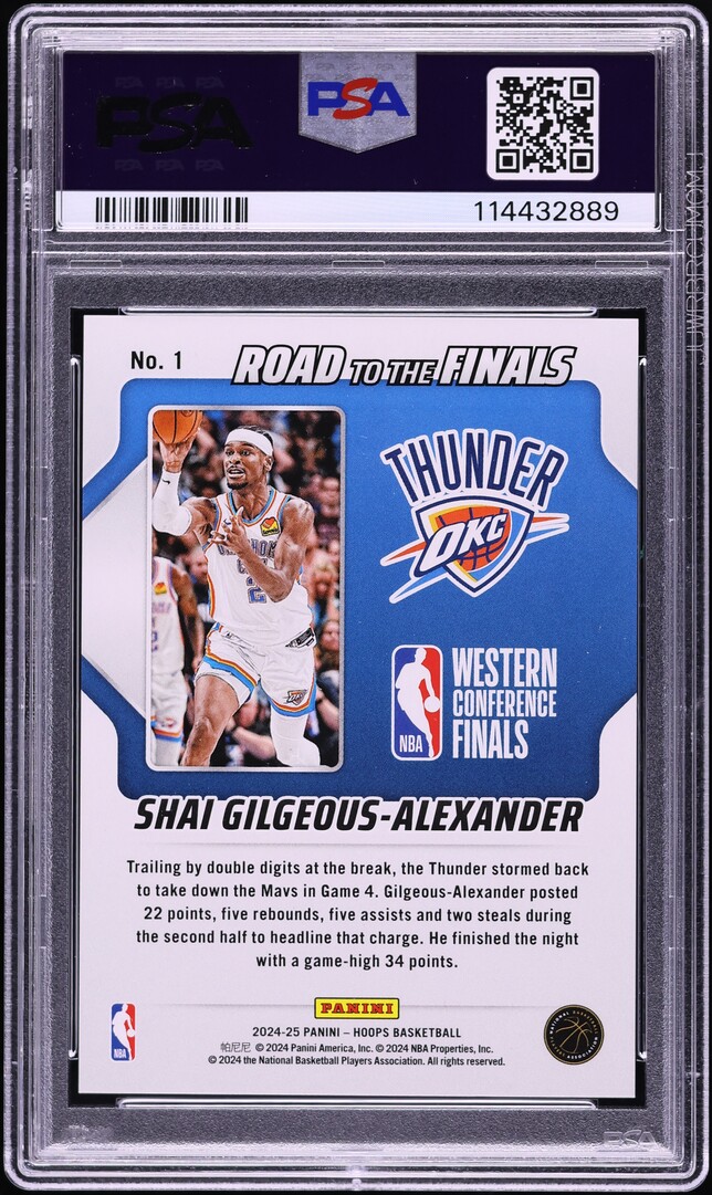 2024 Hoops Road To The Finals Second Round Shai Gilgeous-Alexander /999 #1 PSA 10