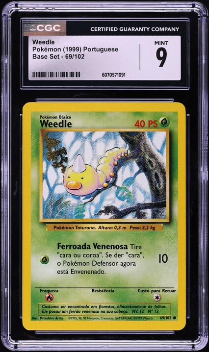 1999 weedle pokemon card value Base Set Common #69 [Shadowless] [G] Poison Sting (10) Flip a coin 1999 Pokemon Base Set Shadowless