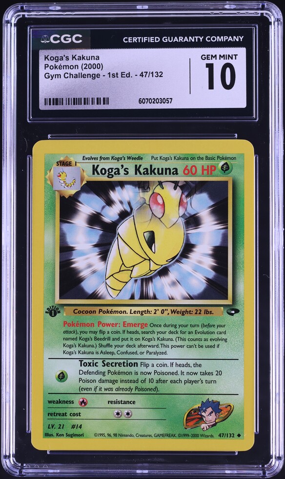 2000 Pokemon Gym Challenge 1st Edition Holo Koga #19 CGC 10 GEM MINT on  Fanatics Collect