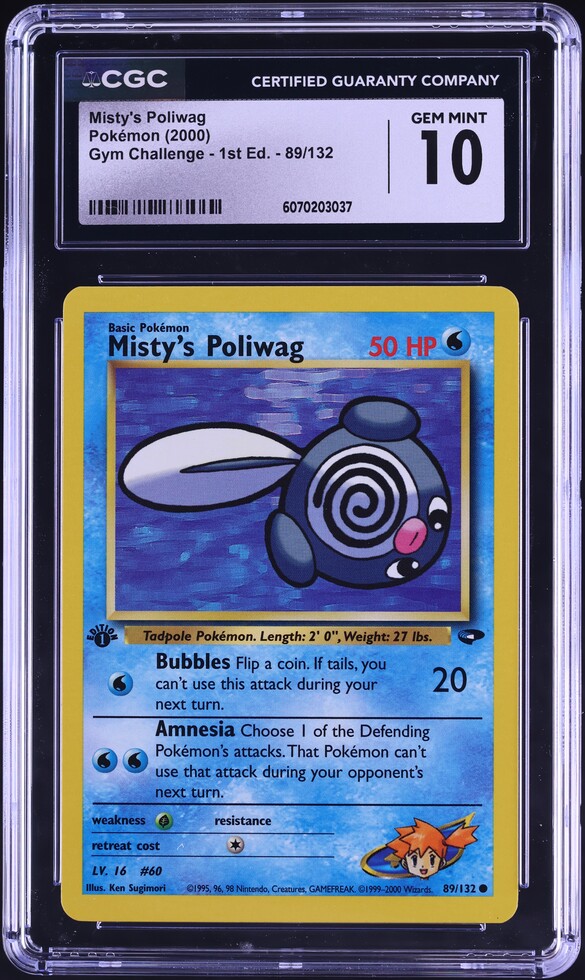 2000 Pokemon Gym Challenge 1st Edition Misty's Poliwag #89 CGC 10 GEM MINT