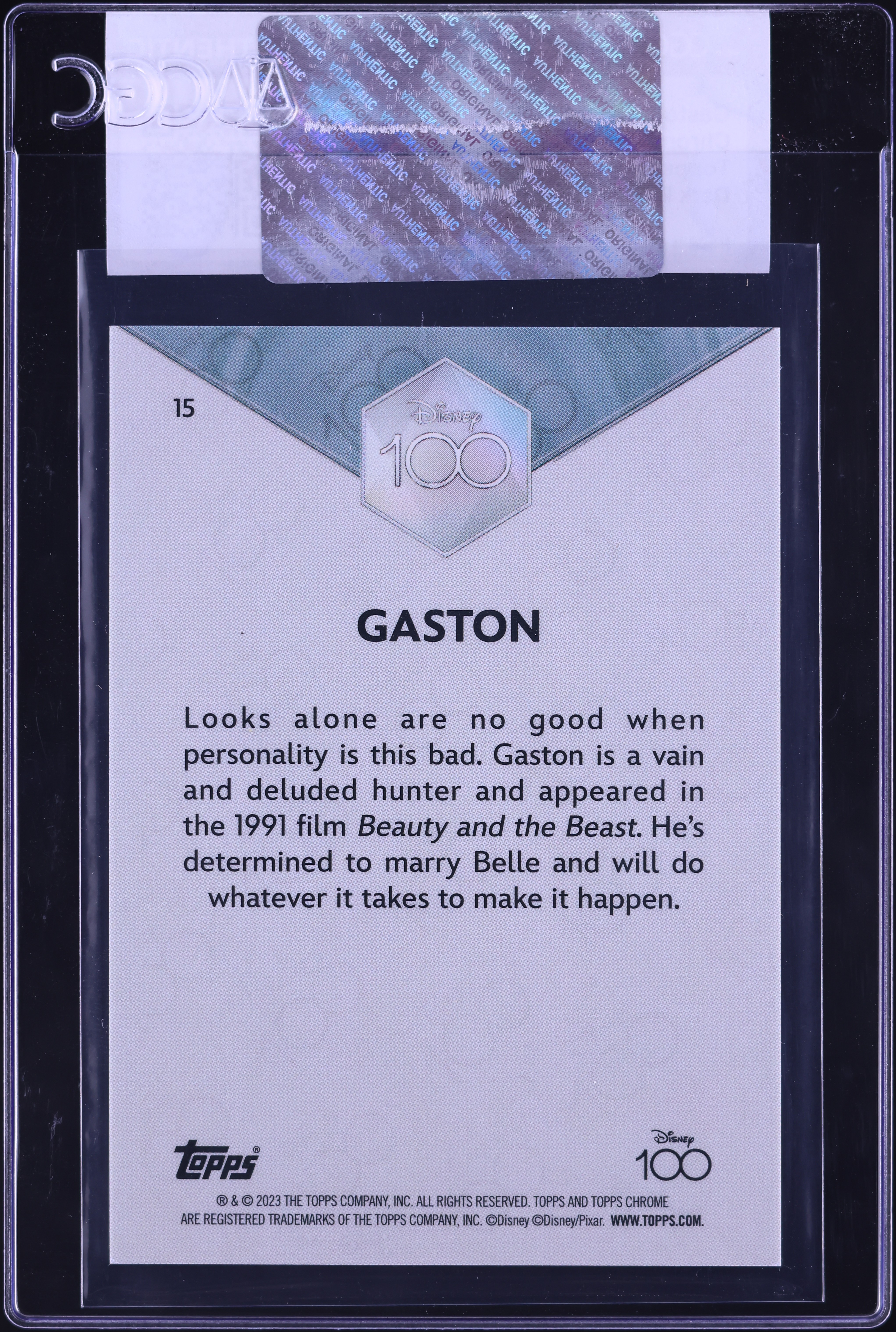 2023 Topps Chrome Disney 100 Dark Blue & Light Blue Ref. Gaston