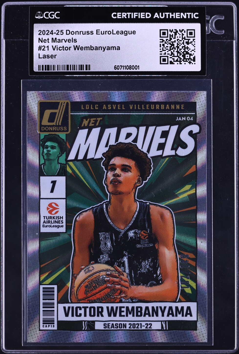 2024 Donruss EuroLeague Net Marvels Laser Victor Wembanyama /149 #21 CGC AUTH