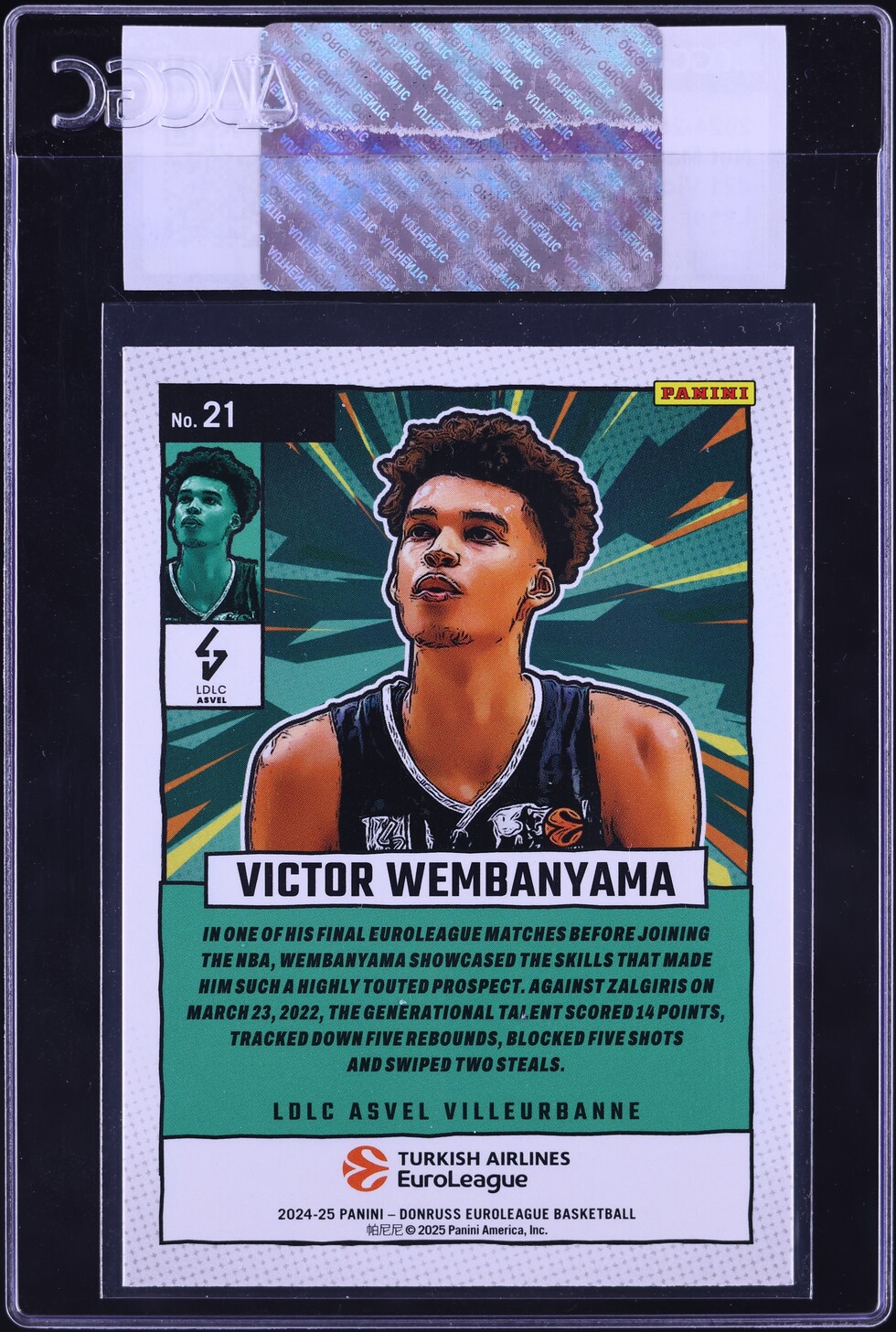 2024 Donruss EuroLeague Net Marvels Laser Victor Wembanyama /149 #21 CGC AUTH