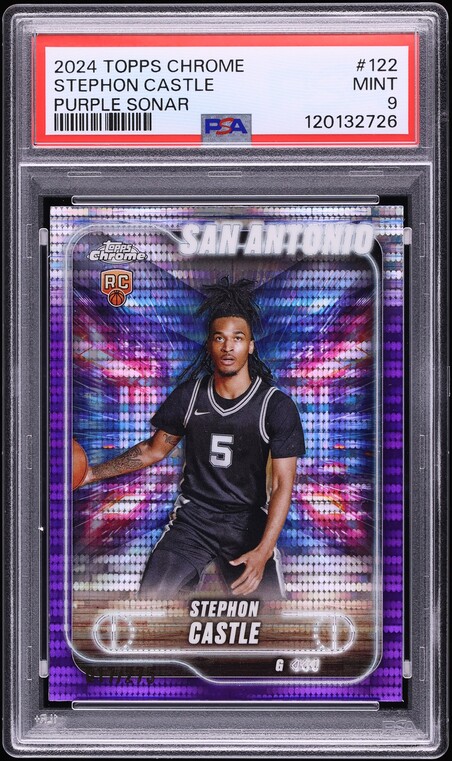 2024 Topps Chrome Purple Sonar Stephon Castle ROOKIE /275 #122 PSA 9 MINT