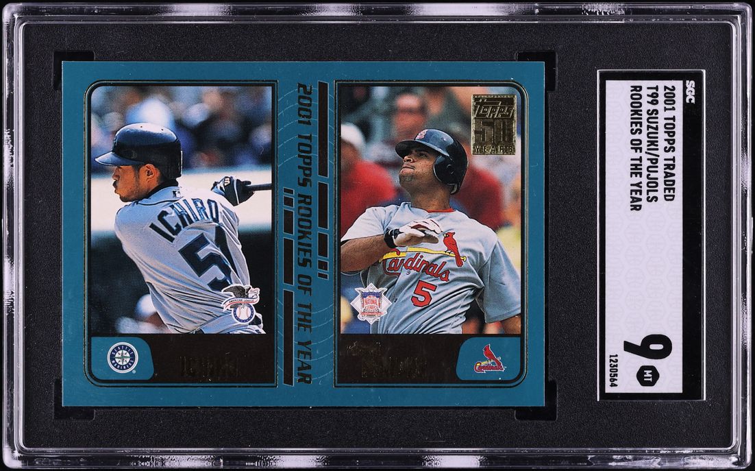 2001 Topps Traded Ichiro & Albert Pujols ROOKIE #T99 SGC 9 MINT