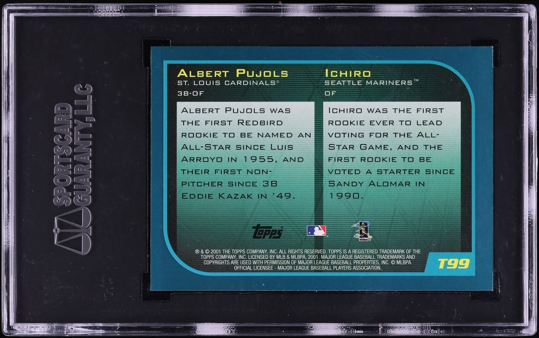 2001 Topps Traded Ichiro & Albert Pujols ROOKIE #T99 SGC 9 MINT