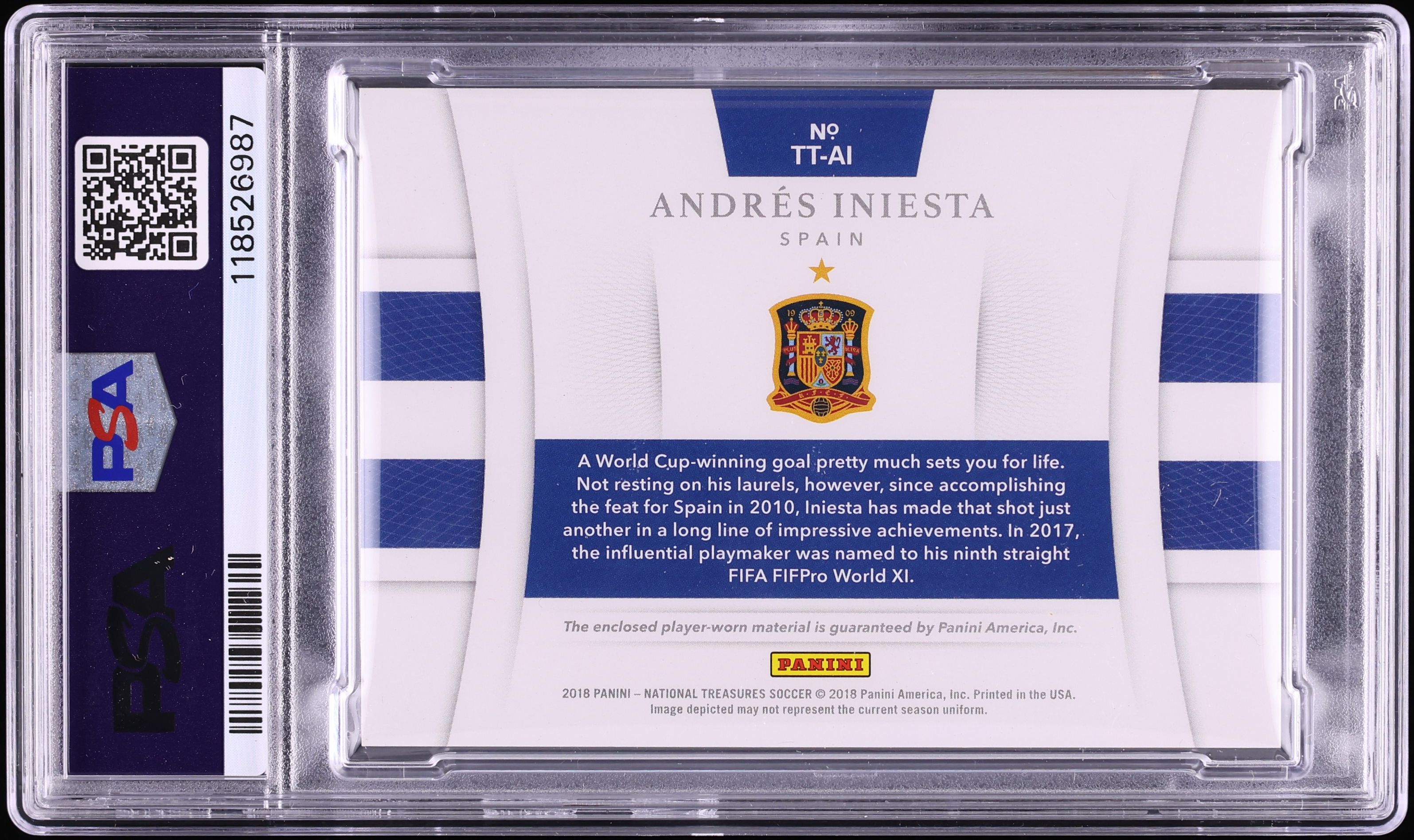 2018 National Treasures Tremendous Bronze Andres Iniesta PATCH /99