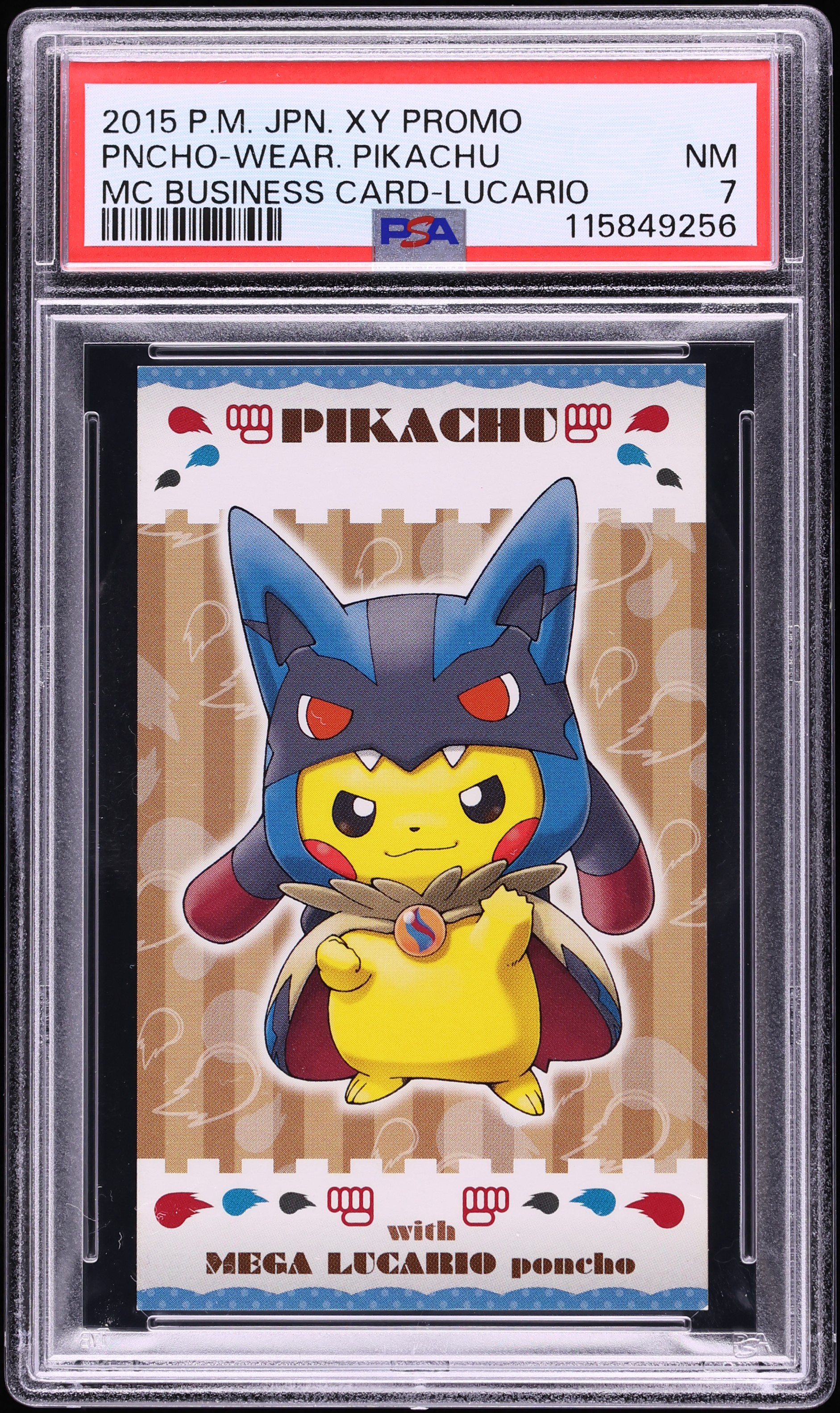 2015 Pokemon Japanese XY Promo MC Business Card Lucario Poncho Pikachu PSA 7 on Fanatics Collect 2015 Pokemon Japanese XY Promo MC Business Card Lucario Poncho Pikachu PSA 7 on Fanatics Collect