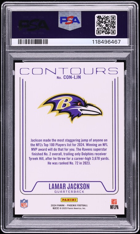 2024 Panini Phoenix Contours Lamar Jackson #CONLJN PSA 9 MINT