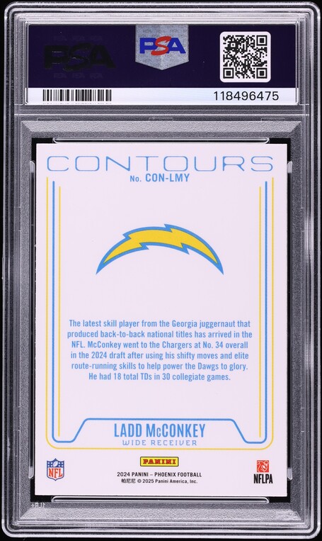 2024 Panini Phoenix Contours Hyper Ladd McConkey ROOKIE #CON-LMY PSA 10 GEM MINT