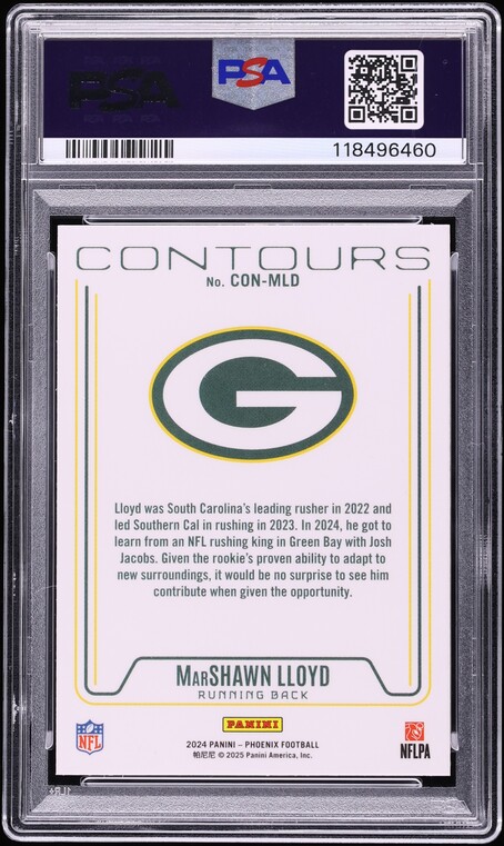 2024 Panini Phoenix Contours MarShawn Lloyd ROOKIE #CONMLD PSA 10 GEM MINT