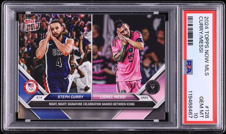 2024 Topps Now MLS Stephen Curry Lionel Messi #128 PSA 10 GEM MINT