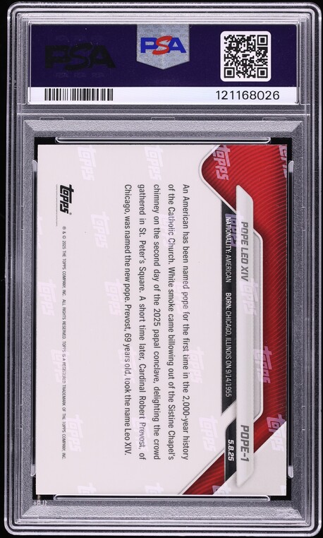 2025 Topps Now Pope Leo XIV #POPE-1 PSA 9 MINT