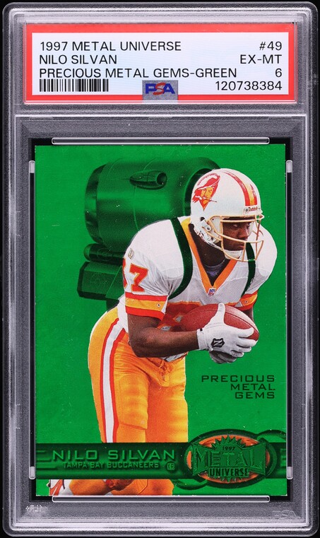 1997 Metal Universe Precious Metal Gems PMG Green Nilo Silvan /150 #49 PSA 6