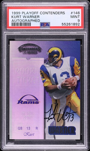 1999 Playoff Contenders Kurt Warner ROOKIE AUTO #146 PSA 9 MINT on