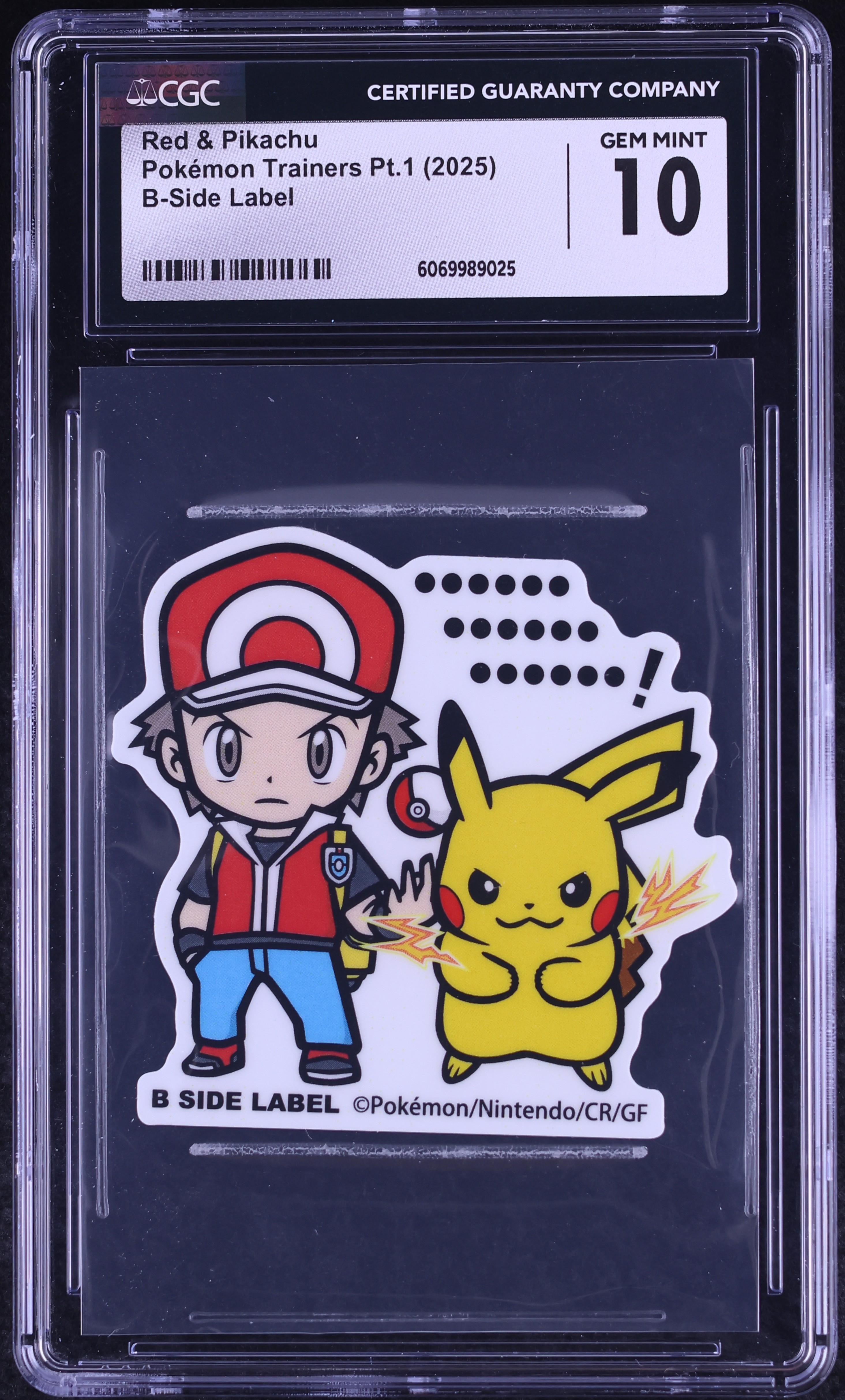2025 Pokemon Japanese Trainers Pt.1 B-Side Label Red & Pikachu CGC